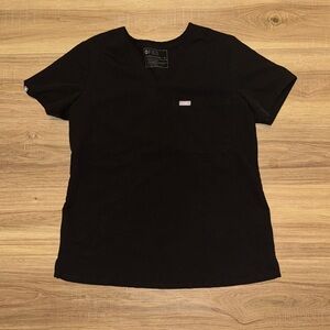Figs Catarina One Pocket Scrub Top Black